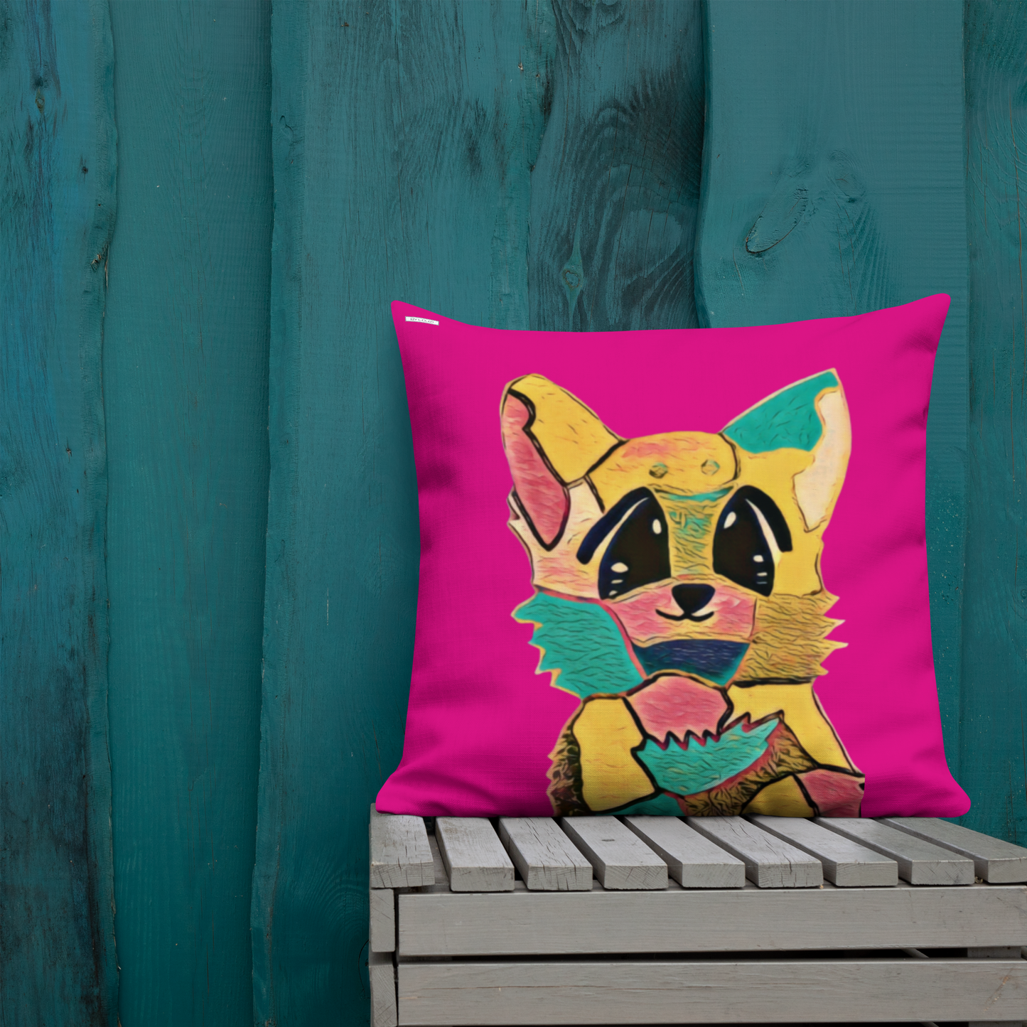 Premium Pillow "Fuchsia Corgi"