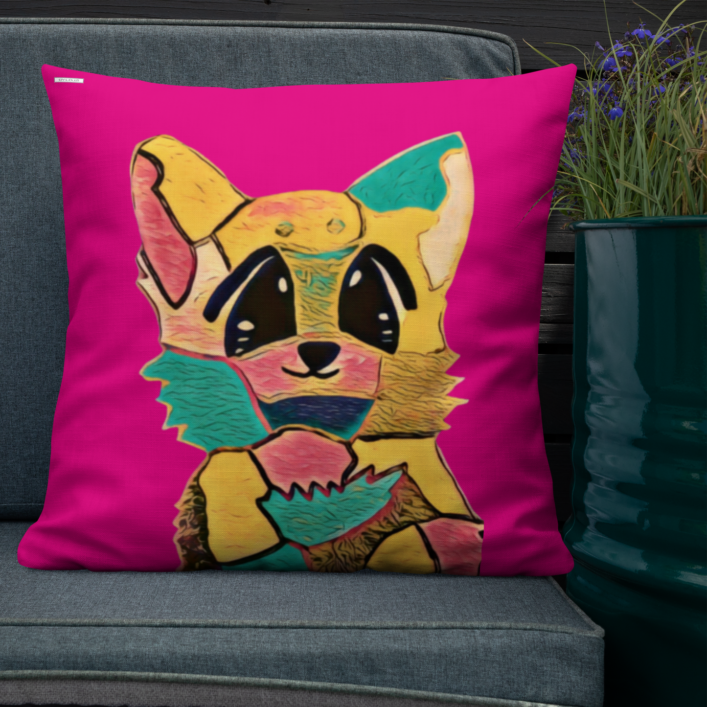 Premium Pillow "Fuchsia Corgi"