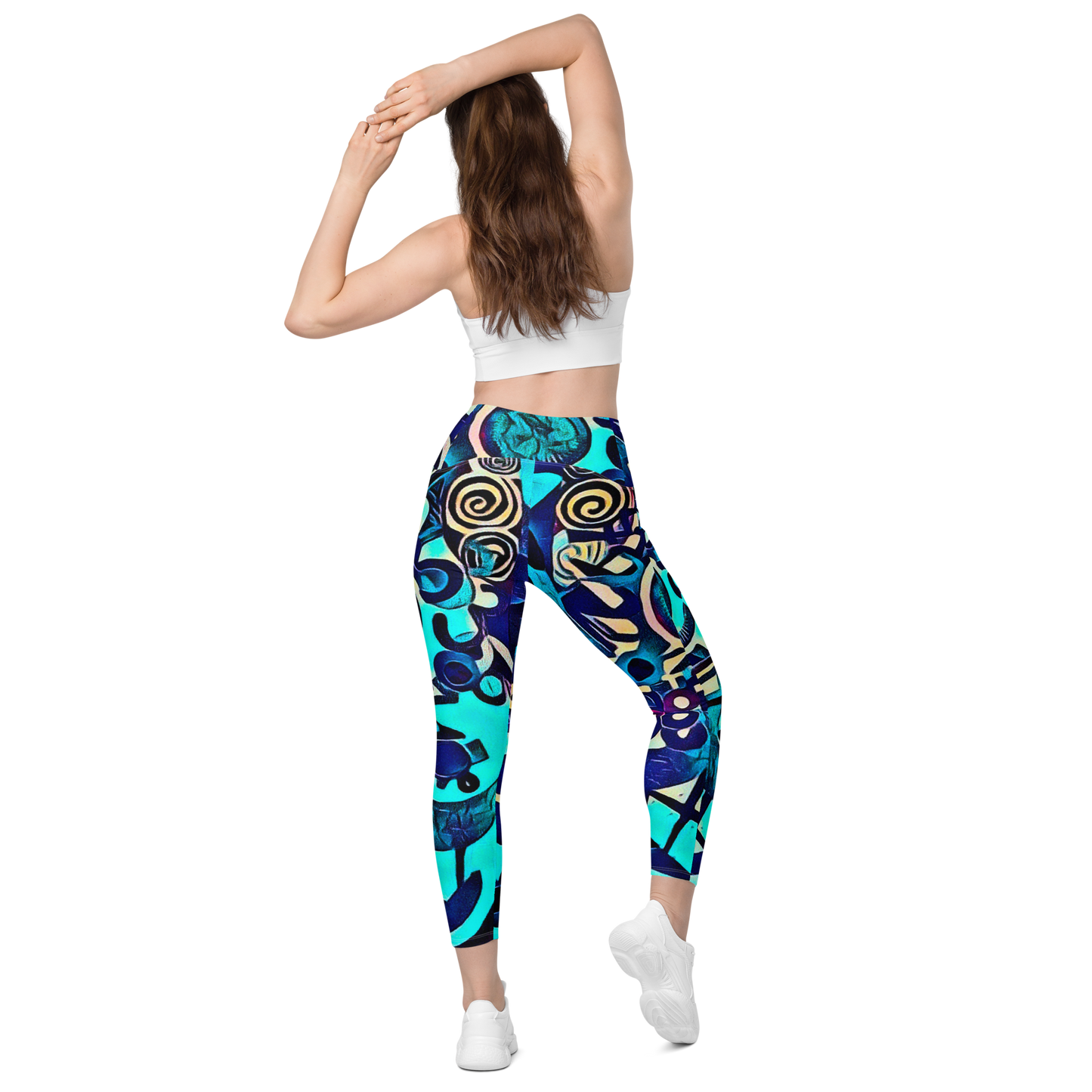 High-waisted Leggings "Ocean Blue" ♻