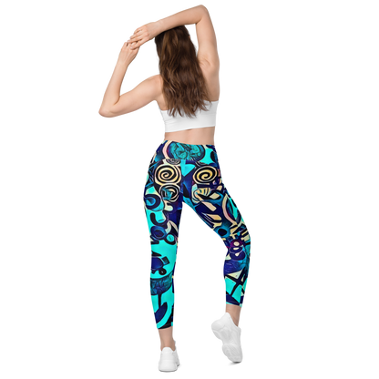 High-waisted Leggings "Ocean Blue" ♻