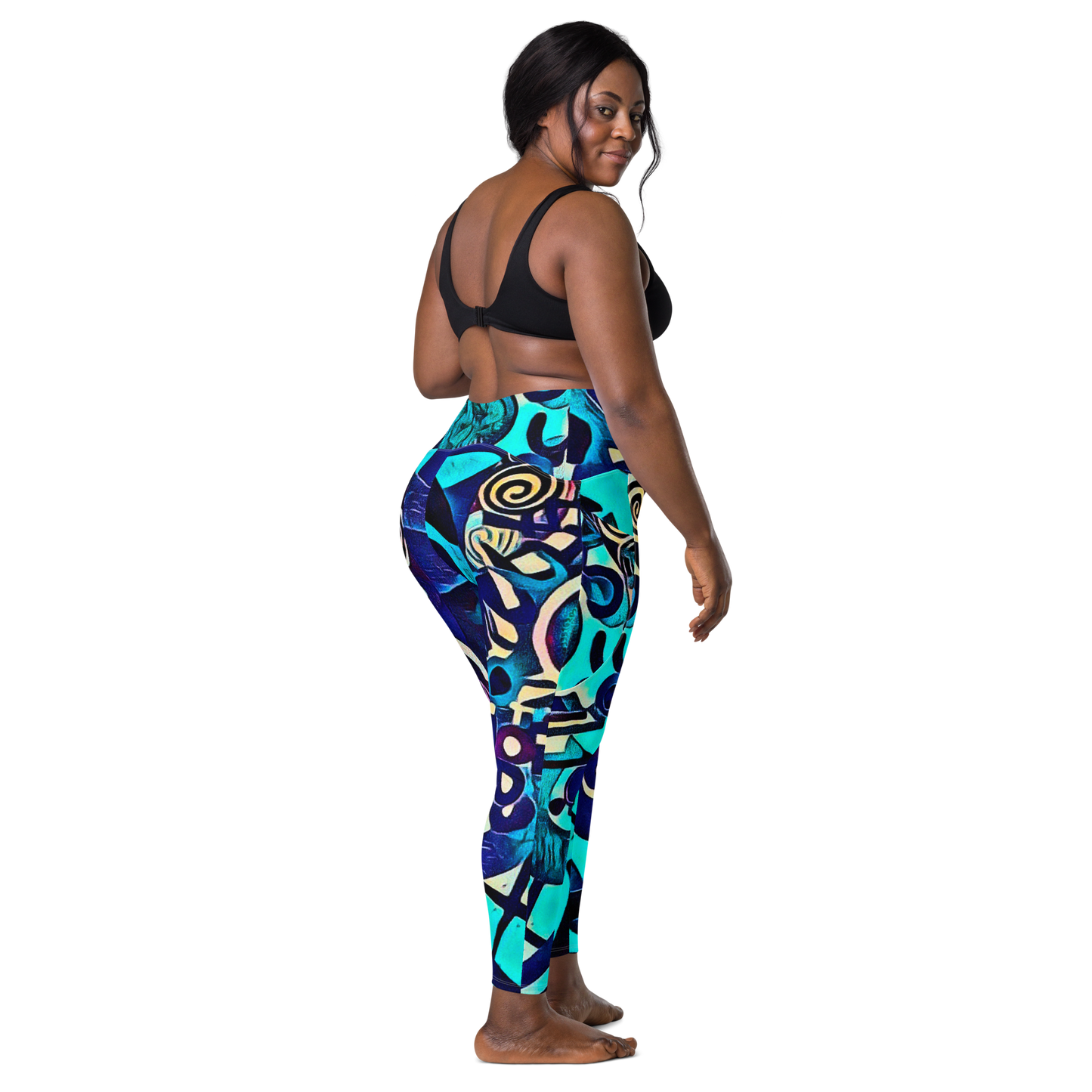 High-waisted Leggings "Ocean Blue" ♻