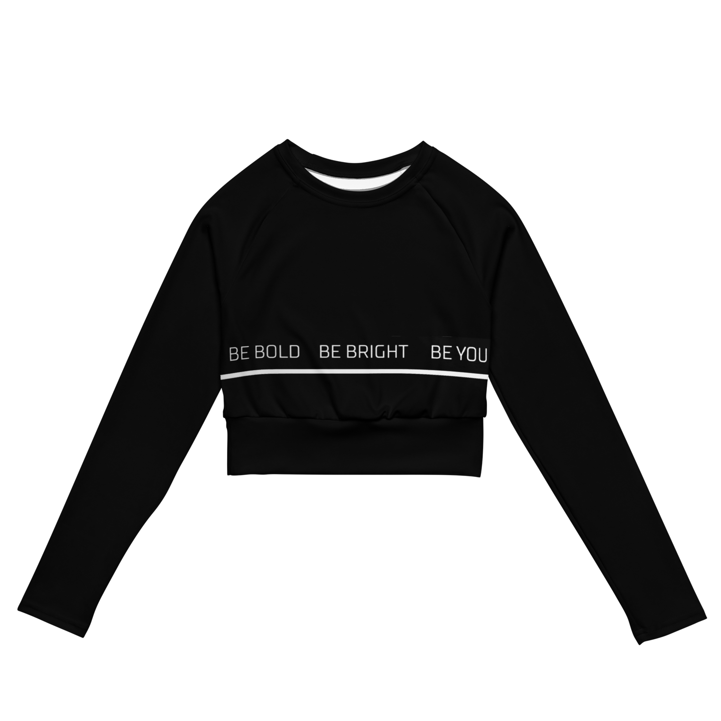 Long-sleeve Crop Top "Be Bold" Black  ♻