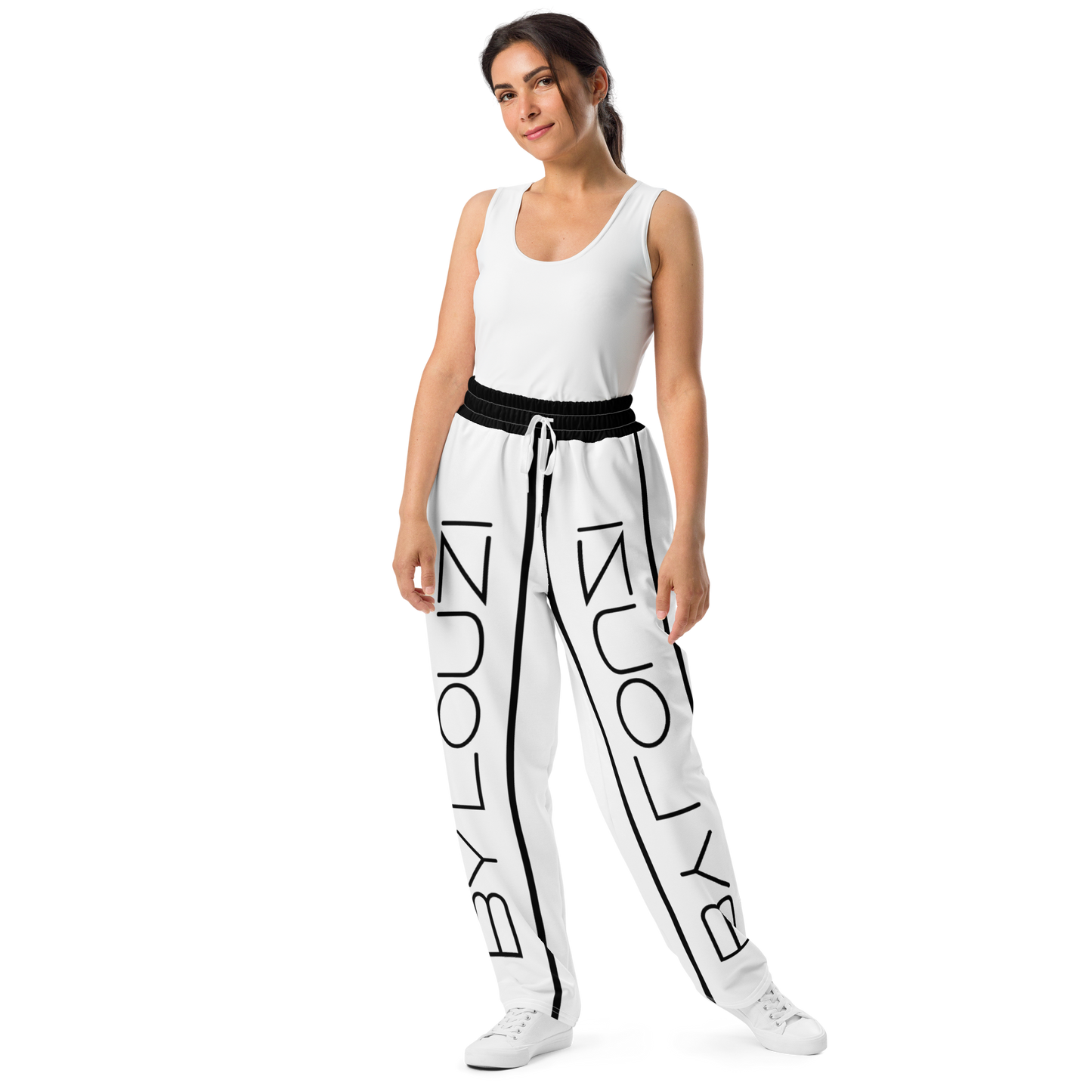 Wide-leg Joggers "By Louzi" White ♻