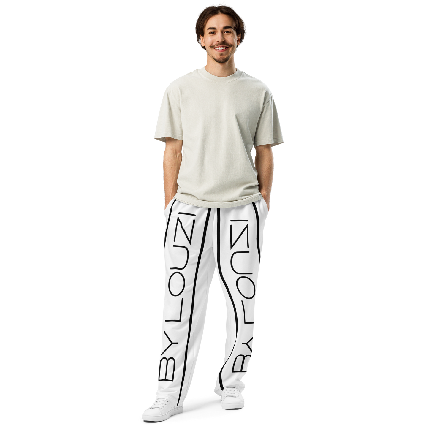 Wide-leg Joggers "By Louzi" White ♻