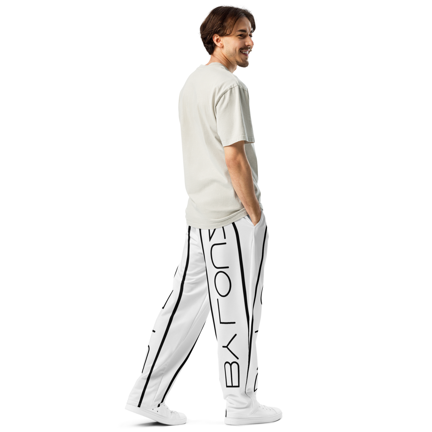 Wide-leg Joggers "By Louzi" White ♻