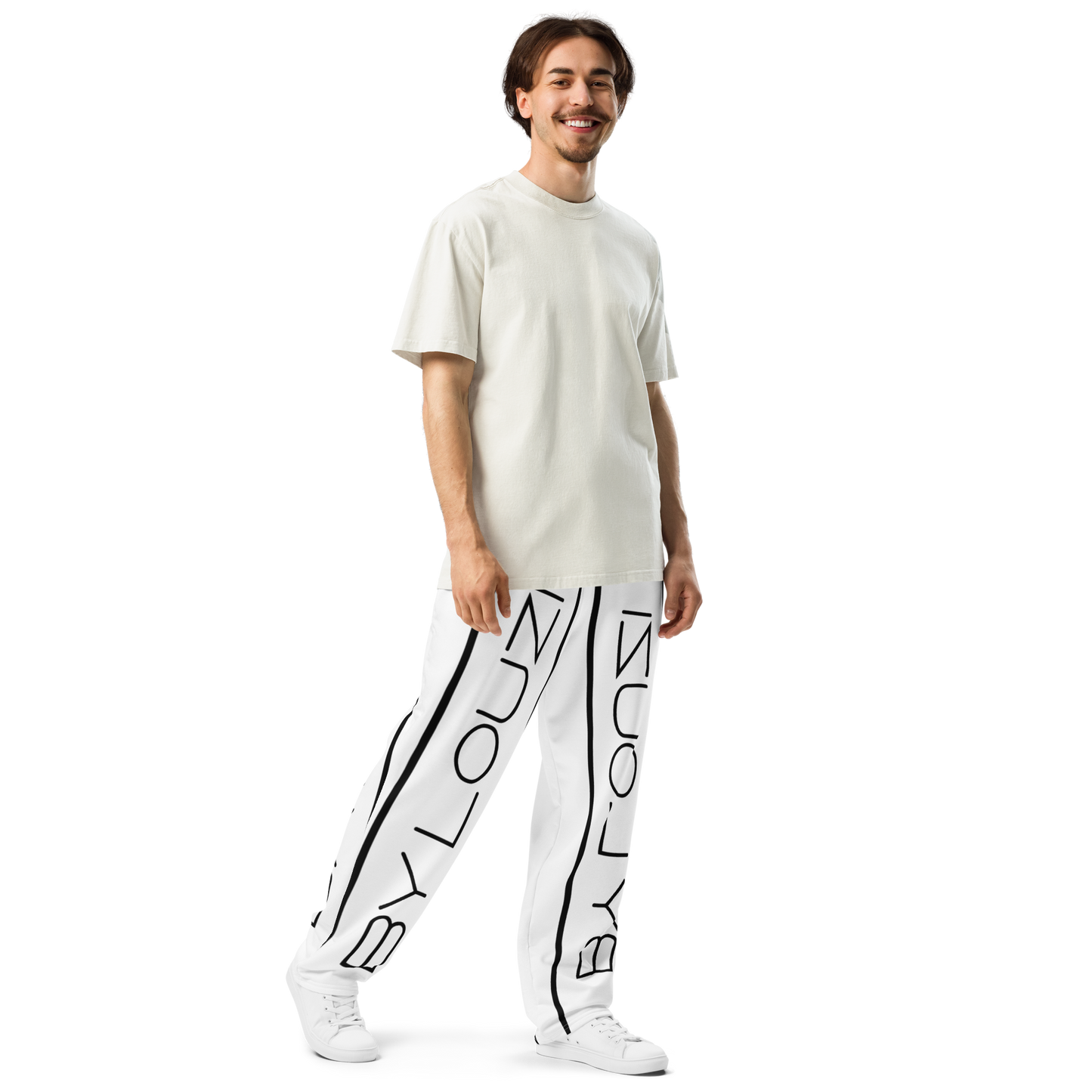 Wide-leg Joggers "By Louzi" White ♻