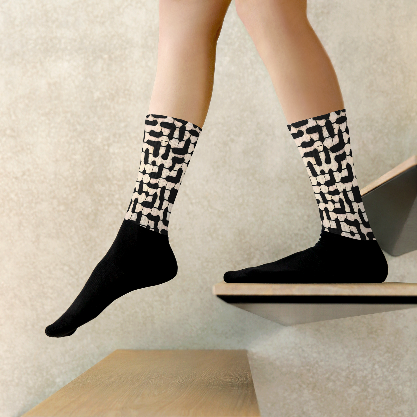 Premium Socks Black "Cuevas Print"