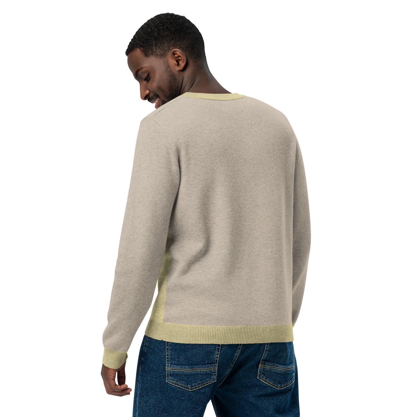 Knitted crew neck sweater "Taupe/Mellow"