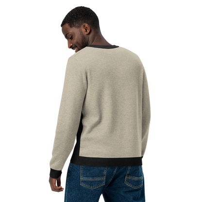 Knitted crew neck sweater "Beige/Black"