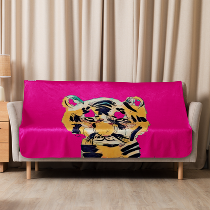 Sherpa Blanket "Fuchsia Tiger"