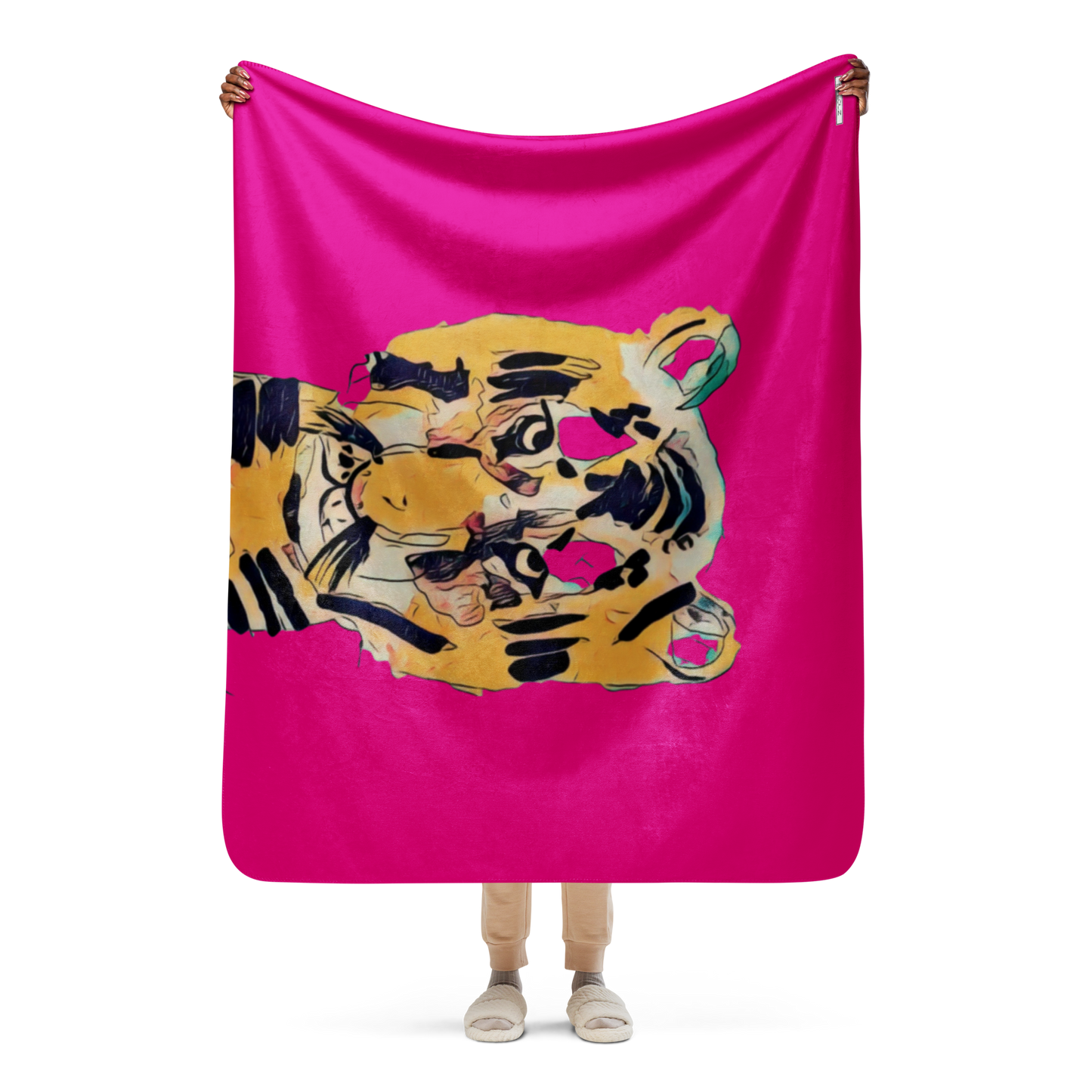 Sherpa Blanket "Fuchsia Tiger"