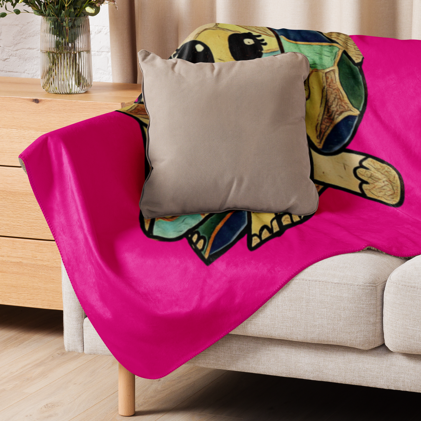 Sherpa Blanket "Fuchsia Elephant"