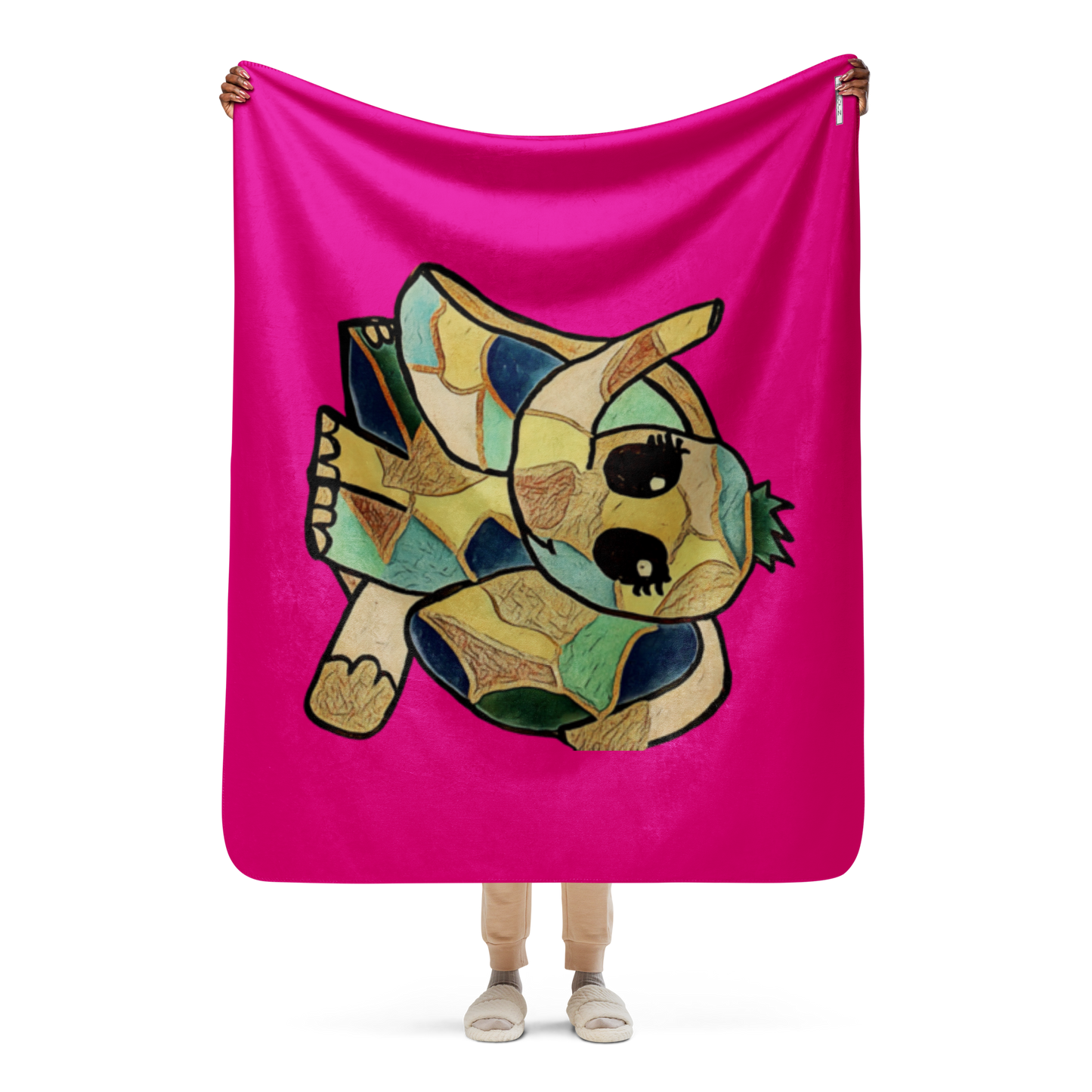 Sherpa Blanket "Fuchsia Elephant"