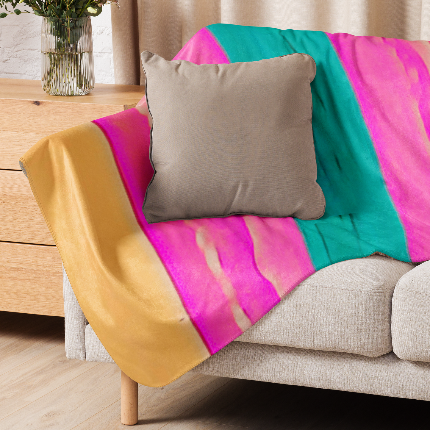 Sherpa Blanket "Pink Rainbow"