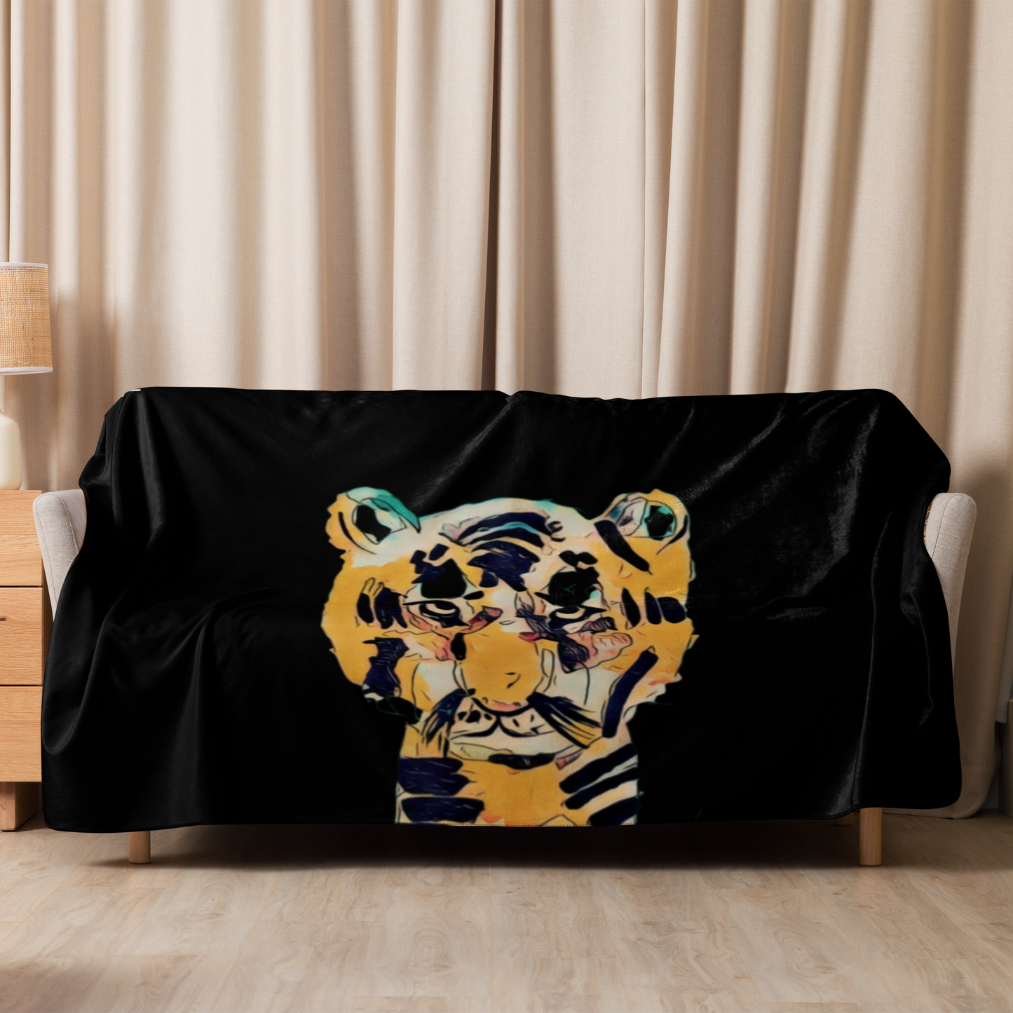 Sherpa Blanket "Black Tiger"